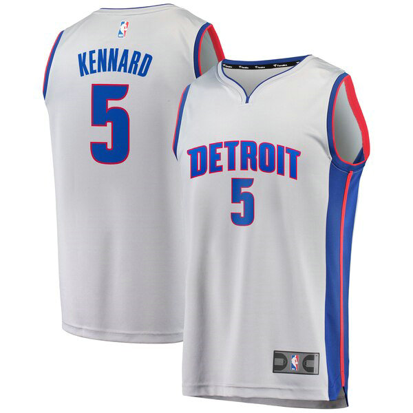 Camiseta Luke Kennard 5 Detroit Pistons Statement Edition Gris Hombre